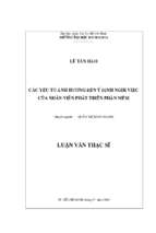 Các yếu tố ảnh hưởng đến ý định nghỉ việc của nhân viên phát triển phần mềm 