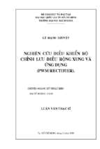 Nghiên cứu điều khiển bộ chỉnh lưu điều rộng xung và ứng dụng