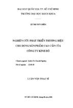 Nghiên cứu phát triển thương hiệu cho dòng sản phẩm cao cấp của công ty kinh đô