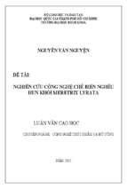 Nghiên cứu công nghệ chế biến nghêu hun khói meretrix lyrata