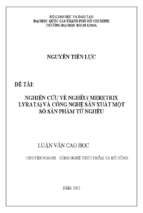 Nghiên cứu về nghêu ( meretrix lyrata) và công nghệ sản xuất một số sản phẩm từ nghêu