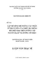 Lập mô hình mô phỏng các phần tử phi tuyến thiết bị chống sét hiện đại trên đường cấp nguồn hạ áp và đường tín hiệu