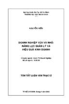 Doanh nghiệp vừa và nhỏ  năng lực quản lý và hiệu quả kinh doanh