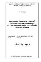 Nghiên cứu ảnh hưởng tương hỗ giữa các công trình xây chen và công trình hiện hữu trên đất yếu ở tp. hồ chí minh