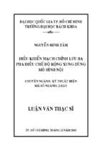 điều khiển mạch chỉnh lưu ba pha điều chế độ rộng xung dùng mô hình nội