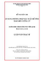 áp dụng phương pháp xác suất để tính toán bến tường cừ