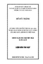 áp dụng tiêu chuẩn tcvn iso 90012000 trong hoạt động quản trị chất lượng của nhà máy ajinomoto việt nam