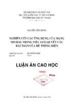 Nghiên cứu các ứng dụng của mạng neural trong việc giải quyết các bài toán của hệ thống điện