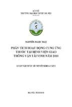 Phân tích hoạt động cung ứng thuốc tại bệnh viện giao thông vận tải vinh năm 2010​