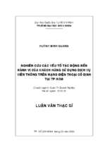 Nghiên cứu các yếu tố tác động đến hành vi của khách hàng sử dụng dịch vụ viễn thông trên mạng điện thoại cố định tại tp.hcm