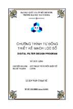 Chương trình tự động thiết kế mạch lọc số (digital filter design program)