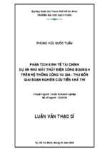 Phân tích kinh tế tài chính dự án nhà máy thủy điện sông boung 4 trên hệ thống sông vu gia   thu bồn giai đoạn nghiên cứu tiền khả thi