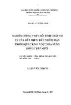 Nghiên cứu sự thay đổi tính chất cơ lý của đất phèn, đất nhiễm mặn trong quá trình ngọt hóa vùng đồng tháp mười