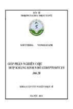 Góp phần nghiên cứu lên men tổng hợp kháng sinh nhờ streptomyces 166.28​