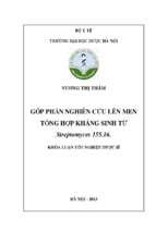 Góp phần nghiên cứu lên men tổng hợp kháng sinh từ streptomyces 155.16​