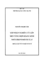 Góp phần nghiên cứu lên men tổng hợp kháng sinh nhờ streptomyces 52.13​