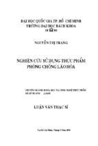 Nghiên cứu sử dụng thực phẩm phòng chống lão hóa