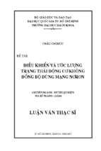 điều khiển và ước lượng trạng thái động cơ không đồng bộ dùng mạng nơron