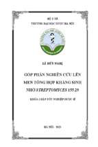 Góp phần nghiên cứu lên men tổng hợp kháng sinh nhờ streptomyces 155.29​