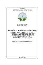 Nghiên cứu bào chế viên nén natri diclofenac 12,5 mg giải phóng nhanh theo cơ chế tự nhũ hóa​