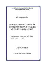 Nghiên cứu sản xuất chế phẩm giàu protein thực vật dùng cho mì ăn liền và thức ăn chay