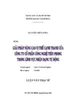 Giải pháp nâng cao vị thế cạnh tranh của công ty cổ phần công nghệ tiên phong trong lĩnh vực nhận dạng tự động