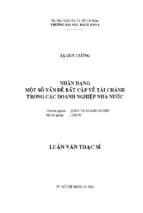 Nhận dạng một số vấn đề bất cập về tài chánh trong các doanh nghiệp nhà nước