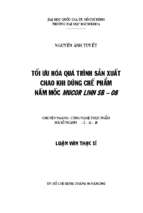 Tối ưu hóa quá trình sản xuất chao khi dùng chế phẩm nấm mốc mucor linn sb 08 