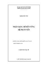 Nhận dạng mờ bền vững hệ phi tuyến