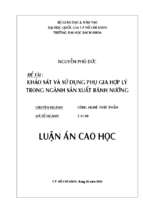 Khảo sát và sử dụng phụ gia hợp lý trong ngành sản xuất bánh nướng