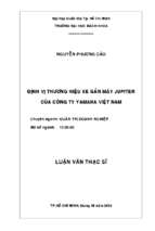 định vị thương hiệu xe gắn máy jupiter của công ty yamaha việt nam