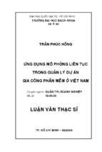 ứng dụng mô phỏng liên tục trong quản lý dự án gia công phần mền ở việt nam