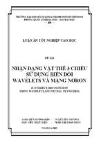 Nhận dạng vật thể 3 chiều sử dụng biến đổi wavelets và mạng nơron