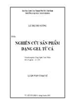 Nghiên cứu sản phẩm dạng gel từ cá