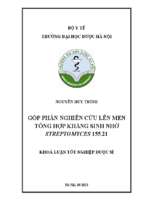 Góp phần nghiên cứu lên men tổng hợp kháng sinh nhờ streptomyces 155.21​