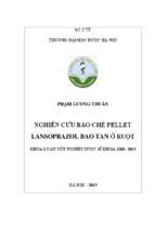 Nghiên cứu bào chế pellet lansoprazol bao tan ở ruột​