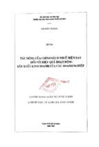 Tác động của chính sách thuế hiện nay đối với hiệu qủa hoạt động sản xuất kinh doanh của các doanh nghiệp