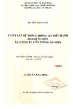 Thiết lập hệ thống thông tin điều hành doanh nghiệp tại công ty viễn thông sài gòn 