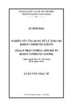 Nghiên cứu ứng dụng xử lý ảnh cho robot communications