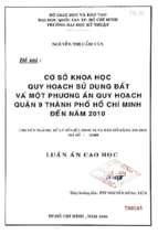 Cơ sở khoa học quy hoạch sử dụng đất và môt phương án quy hoạch quận 9 tp. hồ chí minh đến năm 2010