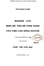 Nghiên cứu một số vấn đề tính toán của việc cân bằng rotor