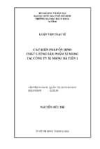 Các biện pháp ổn định chất lượng sản phẩm xi măng tại công ty xi măng hà tiên 1