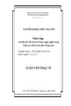 Clustering và vấn đề cải tiến mô hình ngôn ngữ trong lĩnh vực xử lý văn bản tiếng anh