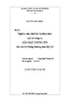 Nghiên cứu thiết kế và hiện thực một số công cụ bảo mật thông tin cho các hệ thống thương mại điện tử