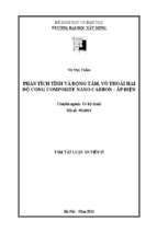 Phân tích tĩnh và động tấm, vỏ thoải hai độ cong composite nano carbon   áp điện tt