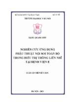 Nghiên cứu ứng dụng phẫu thuật nội soi toàn bộ trong điều trị thông liên nhĩ tại bệnh viện e