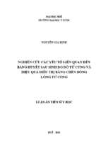 Nghiên cứu các yếu tố liên quan đến băng huyết sau sinh do đờ tử cung và hiệu quả điều trị bằng chèn bóng lòng tử cung