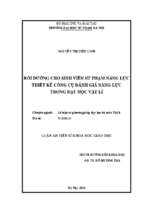 Bồi dưỡng cho sinh viên sư phạm năng lực thiết kế công cụ đánh giá năng lực trong dạy học vật lí (1)