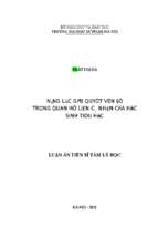 Năng lực giải quyết vấn đề trong quan hệ liên cá nhân của học sinh tiểu học