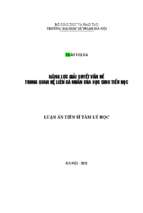 Năng lực giải quyết vấn đề trong quan hệ liên cá nhân của học sinh tiểu học